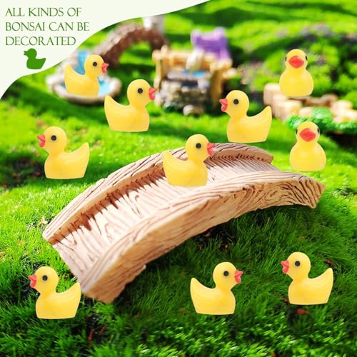 YsesoAi 100Pcs Mini Resin Ducks, Tiny Ducks Figurines Bulk for Miniature Dollhouse Decor Accessories Garden Aquarium Potted DIY Ornament Party Toys