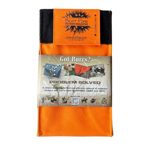 Burr Removal Tool for Dogs, Clothes, Horses and Hunting Gear - Multi-Purpose Deburring Accessory for Removing Sticky Burrs (Blaze Orange)