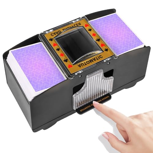 FEIERYA Automatic Card Shuffler 1/2/4/6 Decks | Battery-Operated Electric Playing Card Shuffler for Home Card Game,Board Game Nights,Poker,Travel
