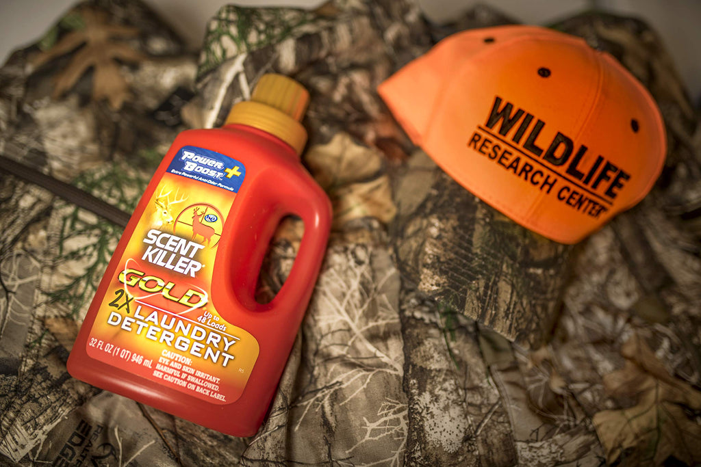 Wildlife Research Center Scent Killer Gold Power Boost Detergent 32 oz | Odor Eliminator for Hunting Clothes - Unscented Formula - No UV Brighteners