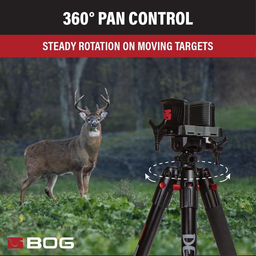 BOG DeathGrip Hunting Tripod, 7"-59", Lightweight, Gun Clamp, Shooting Rest