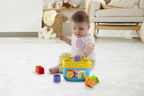 Fisher-Price Baby's First Blocks, Ages 6+ Months | BPA-free plastic,ASTM F963 compliant, sorting + stacking skills, 10 blocks + bucket, no batteries