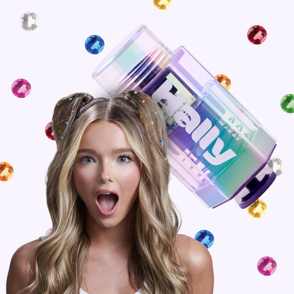 Hally Hair Gem Pen Kit with 240 Stick-On Hair Gems and Stamper Tool | Easy to apply and hair-safe adhesive; a colorful accessories kit for girls and kids that adds instant sparkle.