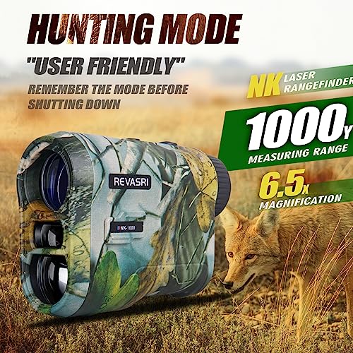 REVASRI Hunting Laser Rangefinder with Rechargeable Battery 1000 Yards Hunting Range Finder with Target Acquisition Technology Easy-to-Use Clear Accurate Rangefinders for Hunters