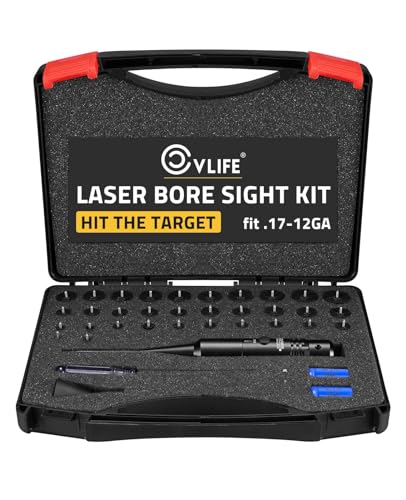 CVLIFE Professional Laser Bore Sight Kit with 32 Adapters fit 0.17 to 12GA Calibers, Bright Bore Sighter Laser with Button Switch, Powerful Support for Zeroing