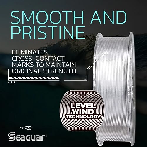 Seaguar Blue Label Fishing Leader Line for Saltwater, 100% Fluorocarbon, Clear, Multiple Sizes