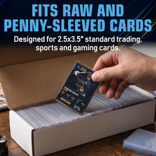 Premium Cardboard Trading Card Storage Box For Sports, TCG, Gaming MTG.