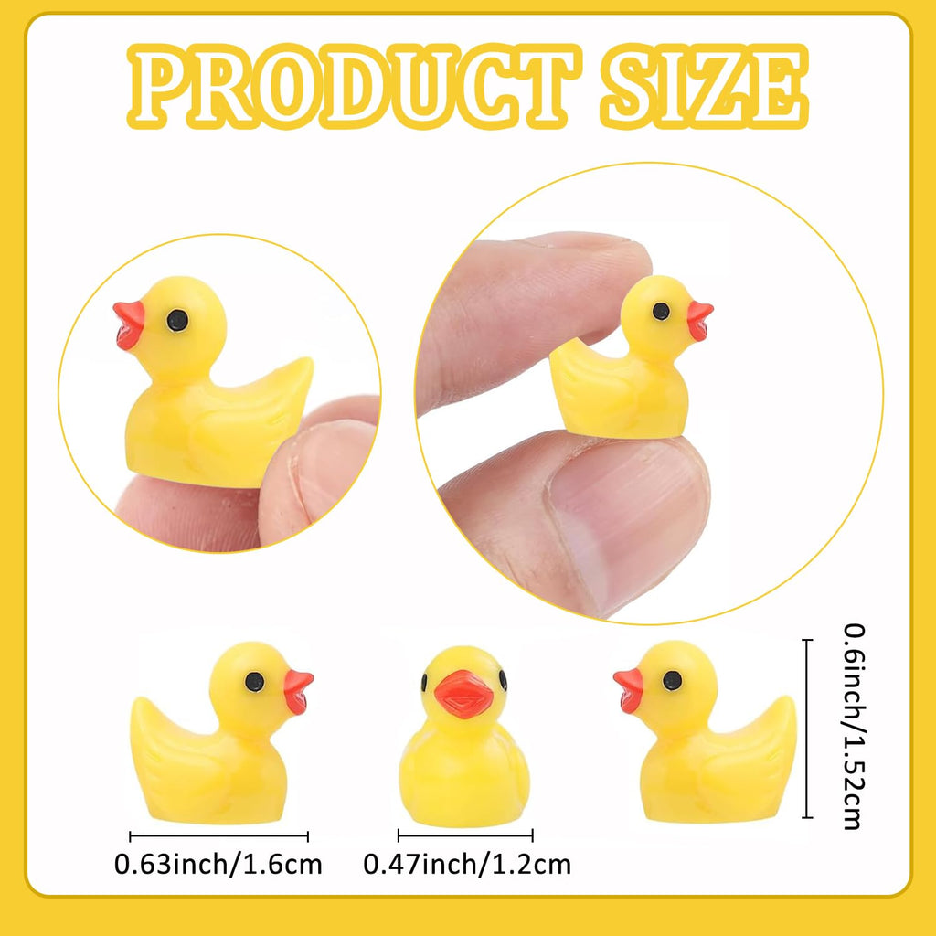 YsesoAi 100Pcs Mini Resin Ducks, Tiny Ducks Figurines Bulk for Miniature Dollhouse Decor Accessories Garden Aquarium Potted DIY Ornament Party Toys