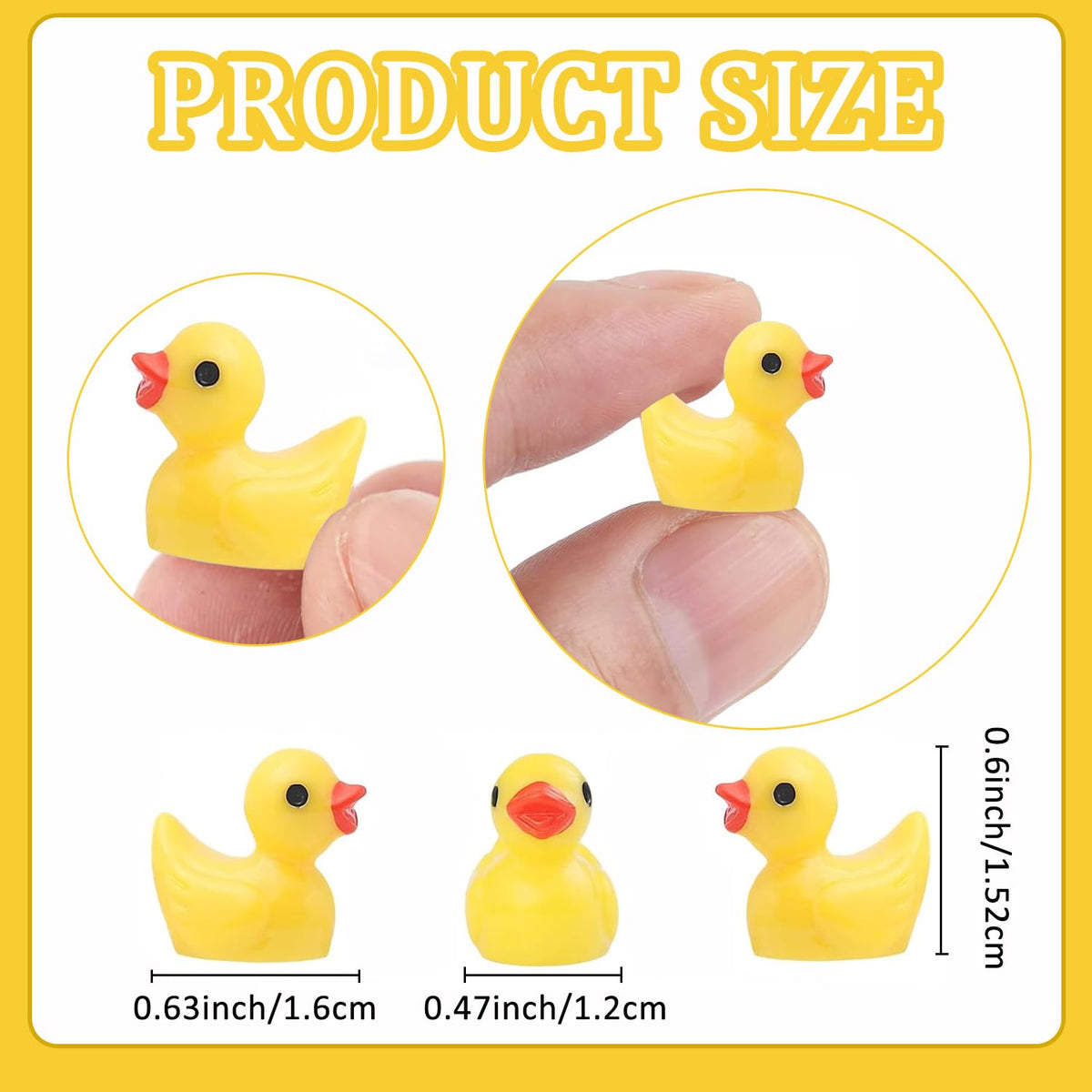 YsesoAi 100Pcs Mini Resin Ducks, Tiny Ducks Figurines Bulk for Miniature Dollhouse Decor Accessories Garden Aquarium Potted DIY Ornament Party Toys