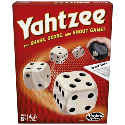 Hasbro Gaming Yahtzee Game, Fast-Playing Dice Games for Kids, Teens, and Adults, Strategy Games, Family Games for Kids, 2 or More Players, Ages 8 and Up