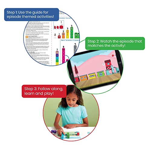 hand2mind Numberblocks 1-10 MathLink Cubes Activity Set, Ages 3+ | Linking Cubes, Numberblocks Activity Set, Preschool and Kindergarten Learning Activities, For Kids Ages 3, 4, 5, 6, 7