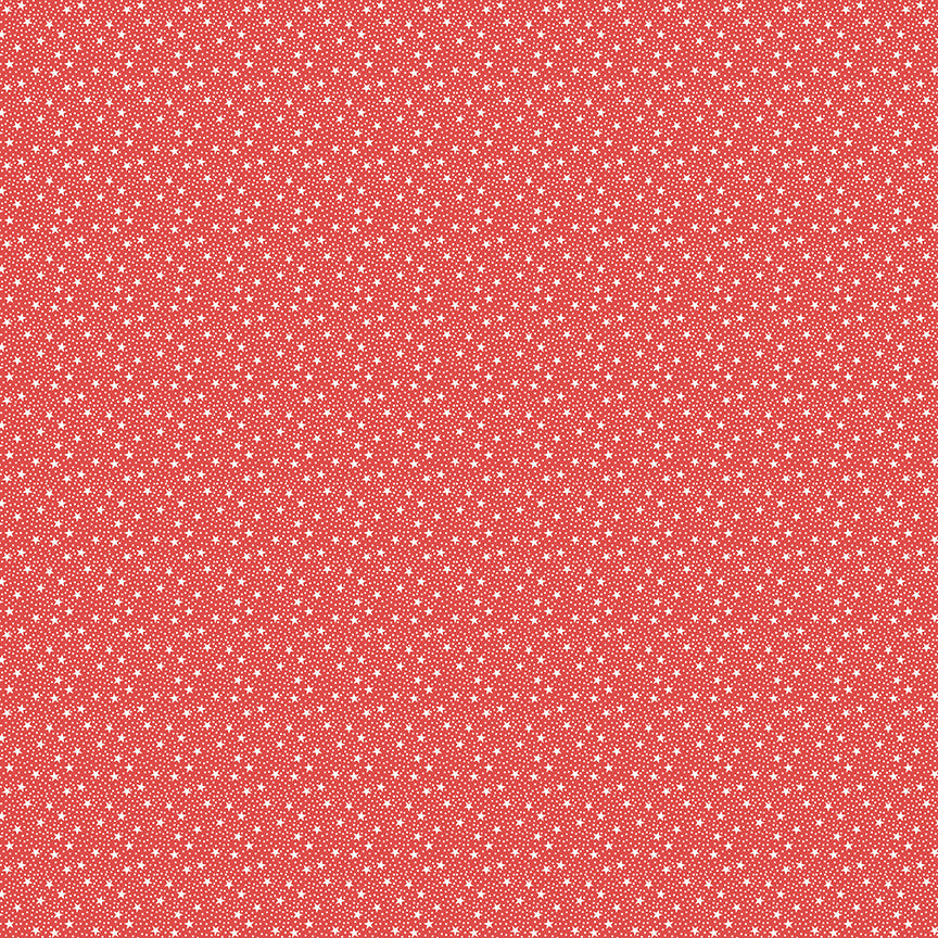 Dear Sweethearts Tiny Stars & Dots Yardage – Red | American Jane | In Stock