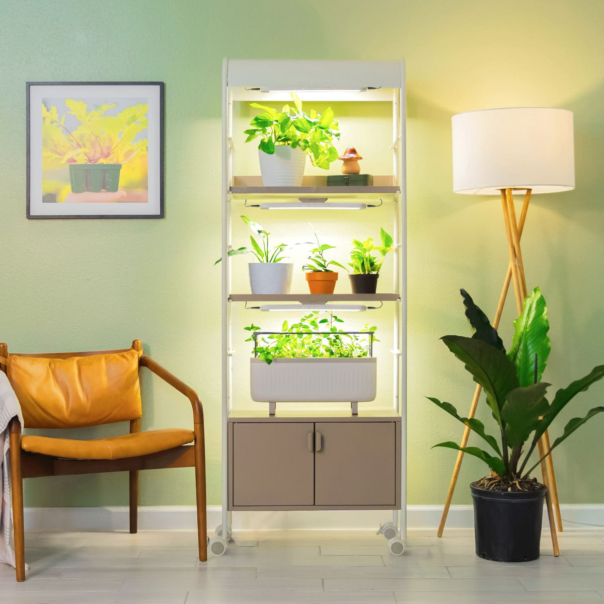4 Tier Grow Light Garden with Storage