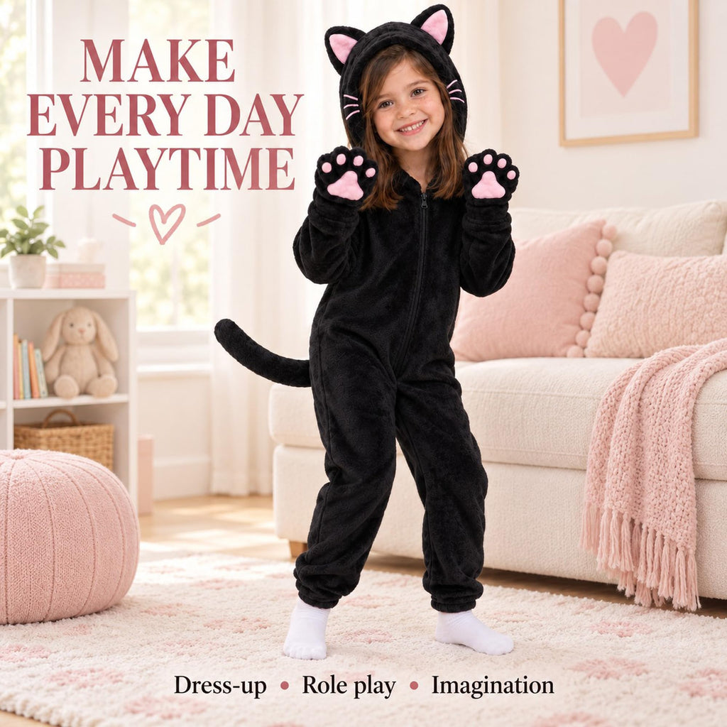Corespe Cat Costume Kids Halloween Animal Onesie for Girls Boys
