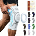 Kuangmi Knob Knee Brace for Pain Relief, Knee Support with Patella Gel Pad & Side Stabilizers, Compression Knee Sleeve for Workout, Arthritis, Joint Pain, Meniscus Tear (White,Right,Large,Single)