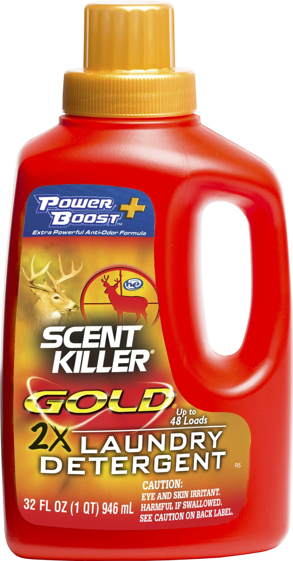 Wildlife Research Center Scent Killer Gold Power Boost Detergent 32 oz | Odor Eliminator for Hunting Clothes - Unscented Formula - No UV Brighteners