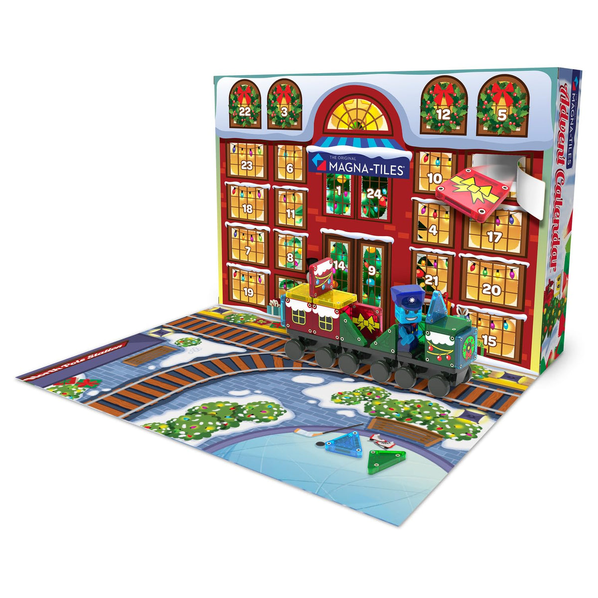 MAGNA-TILES microMAGS Advent Calendar 34-Piece Magnetic Construction Set, The Original Magnetic Building Brand