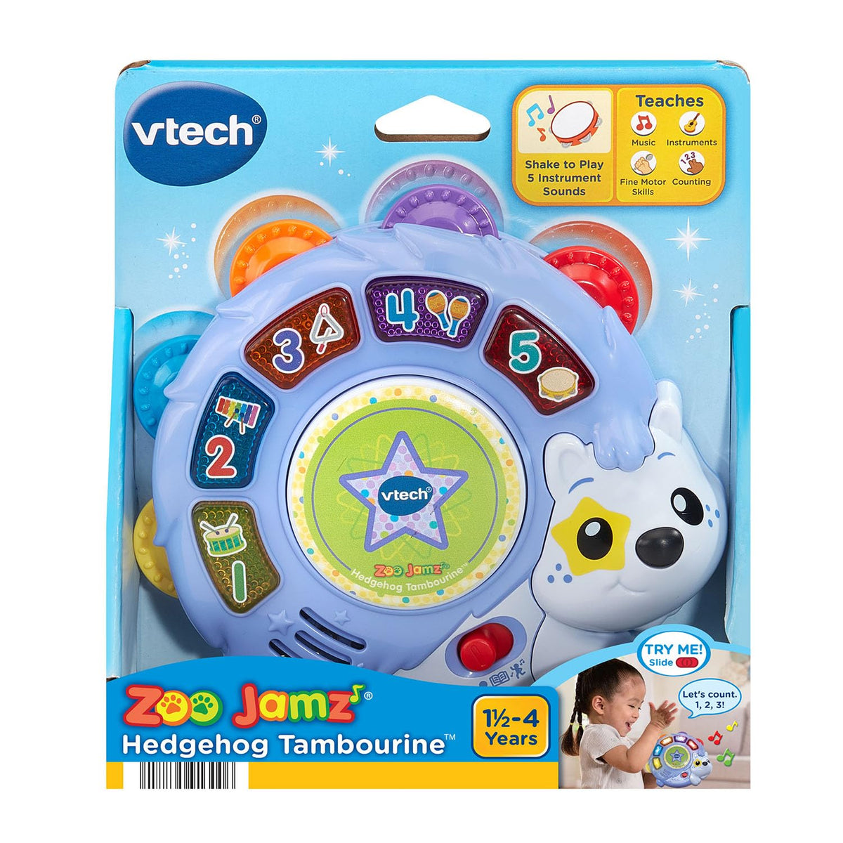 VTech Zoo Jamz Hedgehog Tambourine with Instruments and Games