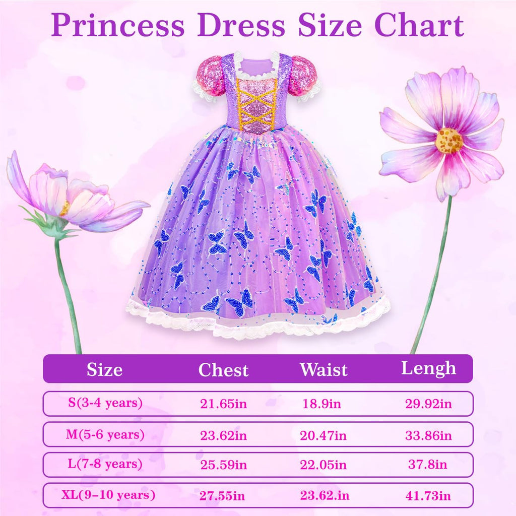 Meland Light Up Princess Dress for Girls Ages 3-10, Dress Up Toy Gift Set | Designed for party, Christmas Birthday gift, Halloween costume, detailed with sequin bodice, soft lining, comfortable to wear