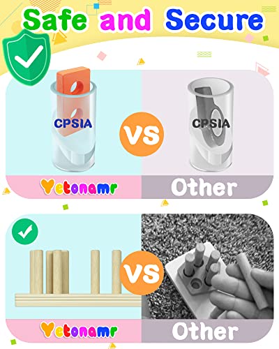 Montessori Sensory Toys for 1 2 Year Old Boy Girl Gifts, Puzzle for Toddler | Montessori Toys, Toddler Toy 2-3, Boys Girls Birthday Gifts, Wooden Blocks, Shape Sorter, Learning Toy, Toddler Activities
