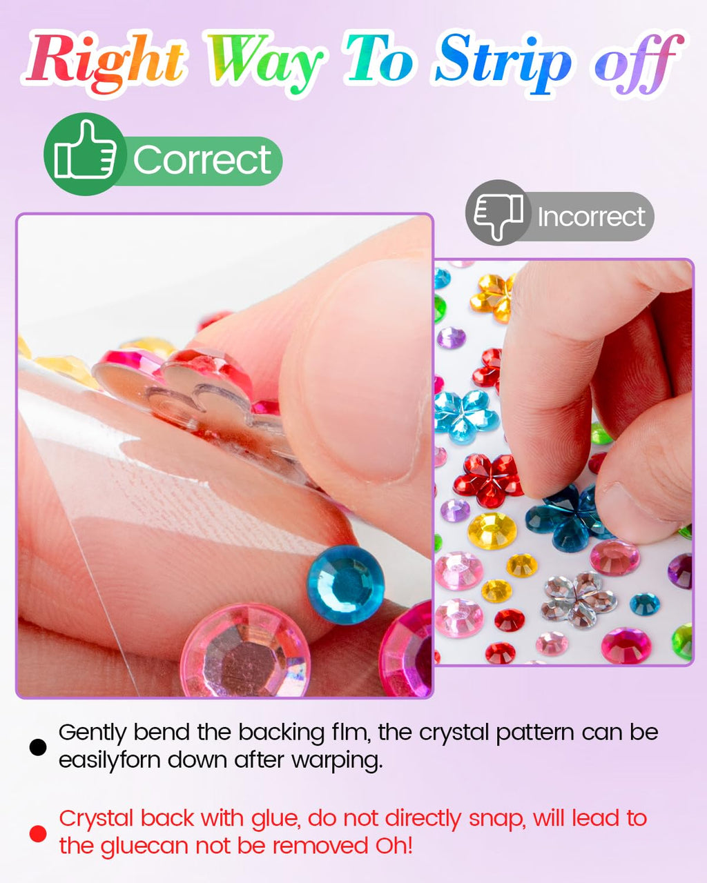 6124Pcs Gem Stickers-Self-Adhesive Face Jewelry Stickers, Acrylic Gems DIY Crafts, Sparkling Heart-Shaped Rhinestone for Kids, for Party & Holiday Supplies