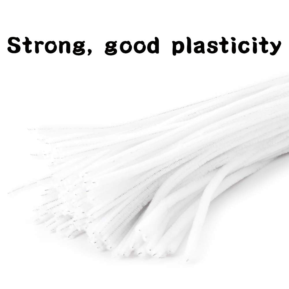 100 Pieces Pipe Cleaners Craft Chenille Stem White Pipe Cleaners