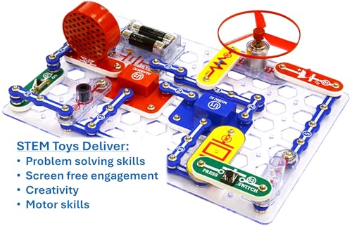 SNAP CIRCUITS Jr. SC-100 STEM Electronics Kit, 100+ Projects, Ages 8+ | Build 100+ STEM projects with 28 snap-together parts and a full-color project manual