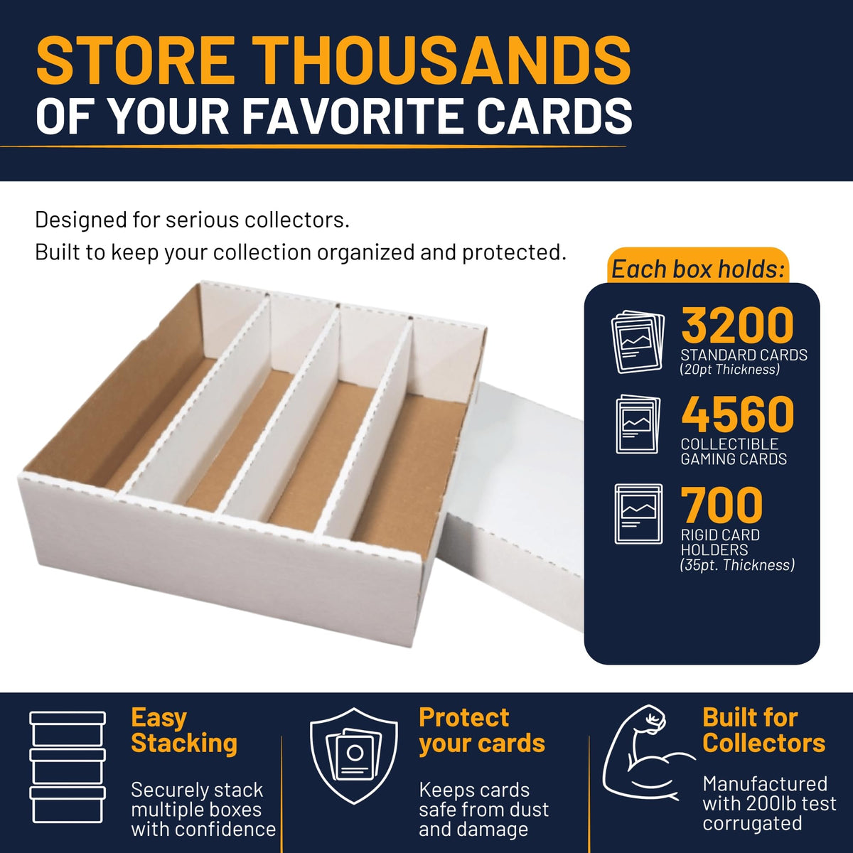 Trading Card Storage Box, 2-Pack, 3200 Count Monster Box, Woodhaven | Made in the USA