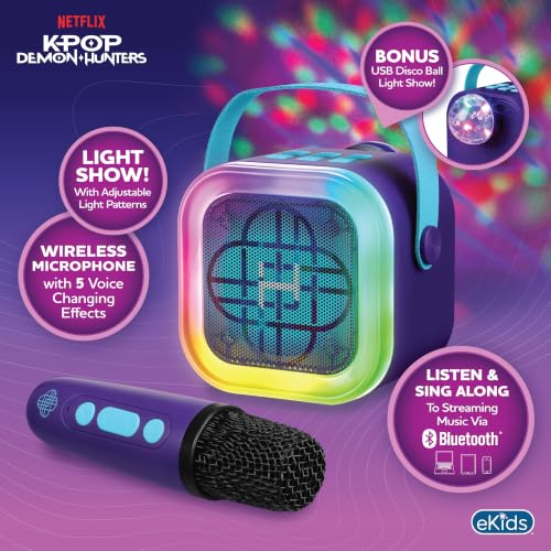 Kpop Demon Hunters Bluetooth Karaoke Machine for Kids (One Microphone)
