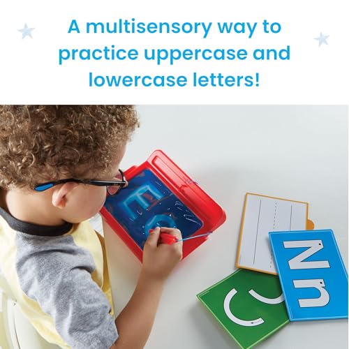 hand2mind Letter Tracing Sensory Pad, Fine Motor Activities, Ages 3+ | Handwriting Practice Kids, Letter Tracing Board, Toddler Writing Practice, Montessori Alphabet Toys, Preschool Learning Toys