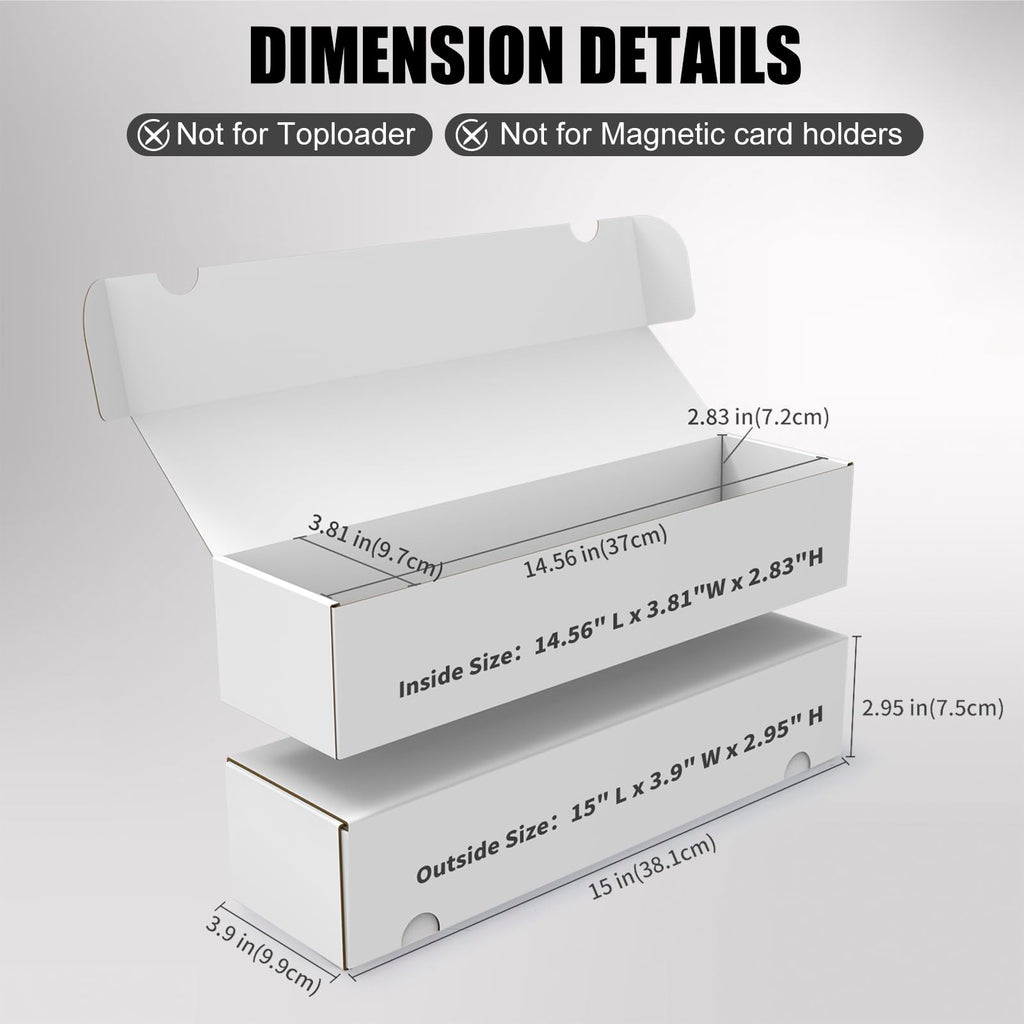 Trading Card Storage Box, 10-Pack 1100 Count White Corrugated Cardboard Box | Bulk Sports Storage Box for TCG/Magic/Mtg Basketball Card, Collectible Trading Cards