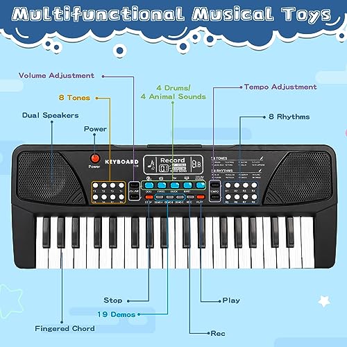 37 Keys Kid Toddler Piano Keyboard Musical Toys with Microphone