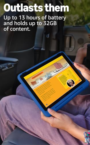 Amazon Fire HD 10 Kids Pro tablet (newest model) ages 6-12. Bright 10.1" HD screen, includes ad-free content, robust parental controls, 13-hr battery and slim case for older kids, 32 GB, Nebula