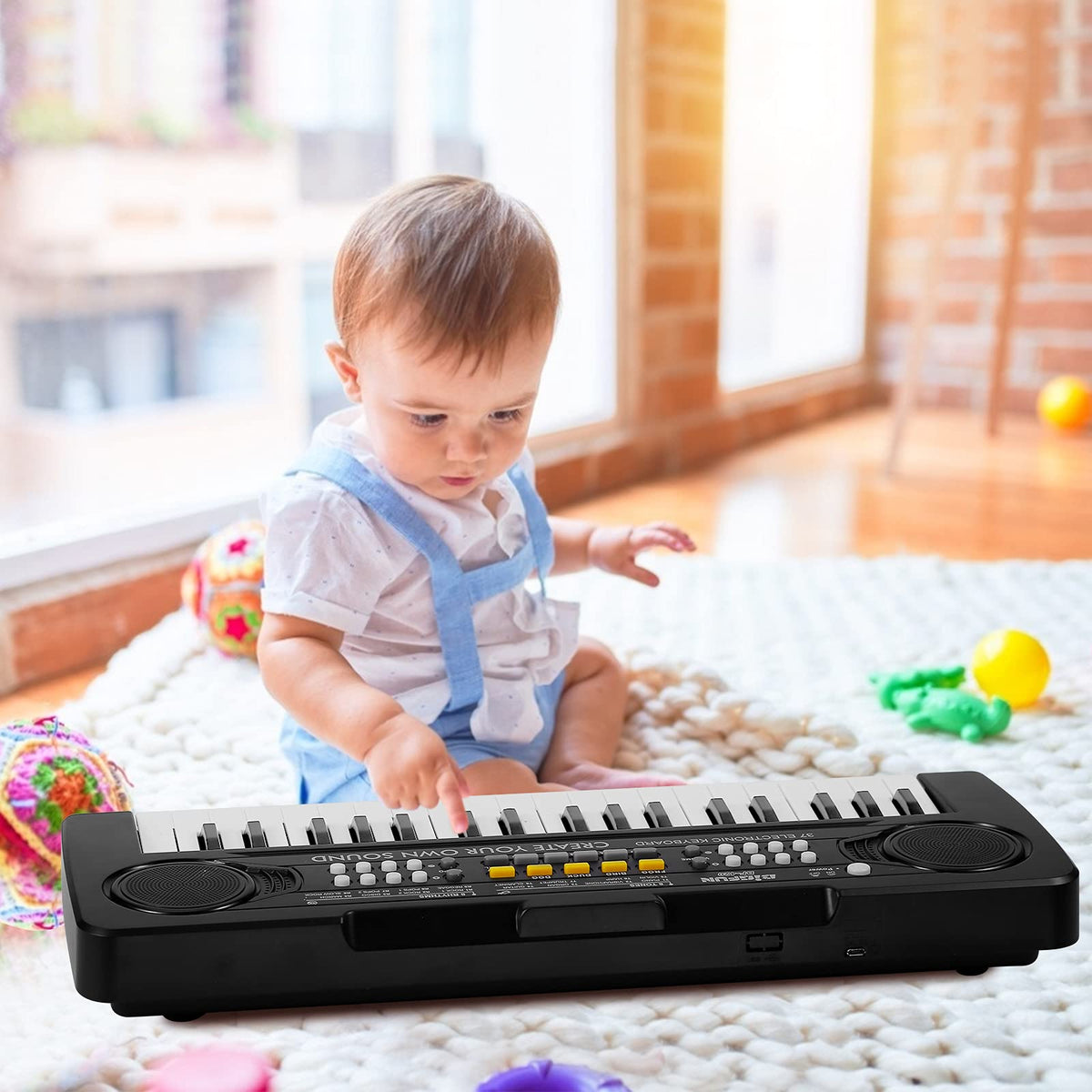 Raimy 37 Keys Electronic Keyboard Piano for Kids 3 4 5 6 7 8 9 Year Old | Early Learning Educational Portable Musical Instrument Toys, Birthday Gifts for Boys and Girls Beginner (Black)