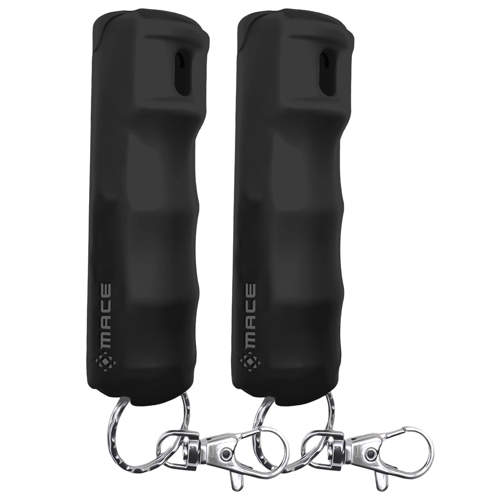 Mace Pepper Spray - Maximum Police Strength OC with UV Dye, Fast Flip Top, Ergonomic Finger Grip, Easy Carry Keychain, 12 Feet Range, 0.42 oz Compact Model, Self Defense Pepper Spray for Women & Men