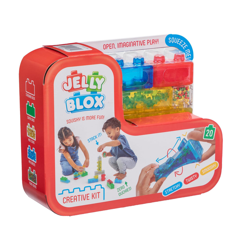 Jelly Blox Creative Kit | Includes 20 Blocks | Toddler & Preschool | Building Blocks Kids Can Squeeze, Stretch, Squish | MESH ACCREDITED | Safety Tested & Ouch-Free | Sensory Play Toy Ages 2+
