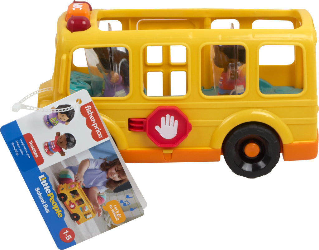 Fisher-Price Little People School Bus Toddler Toy | Push-Along Vehicle, Lights Music & Sounds, 2 Figures, Preschool Kids Ages 1+ Years