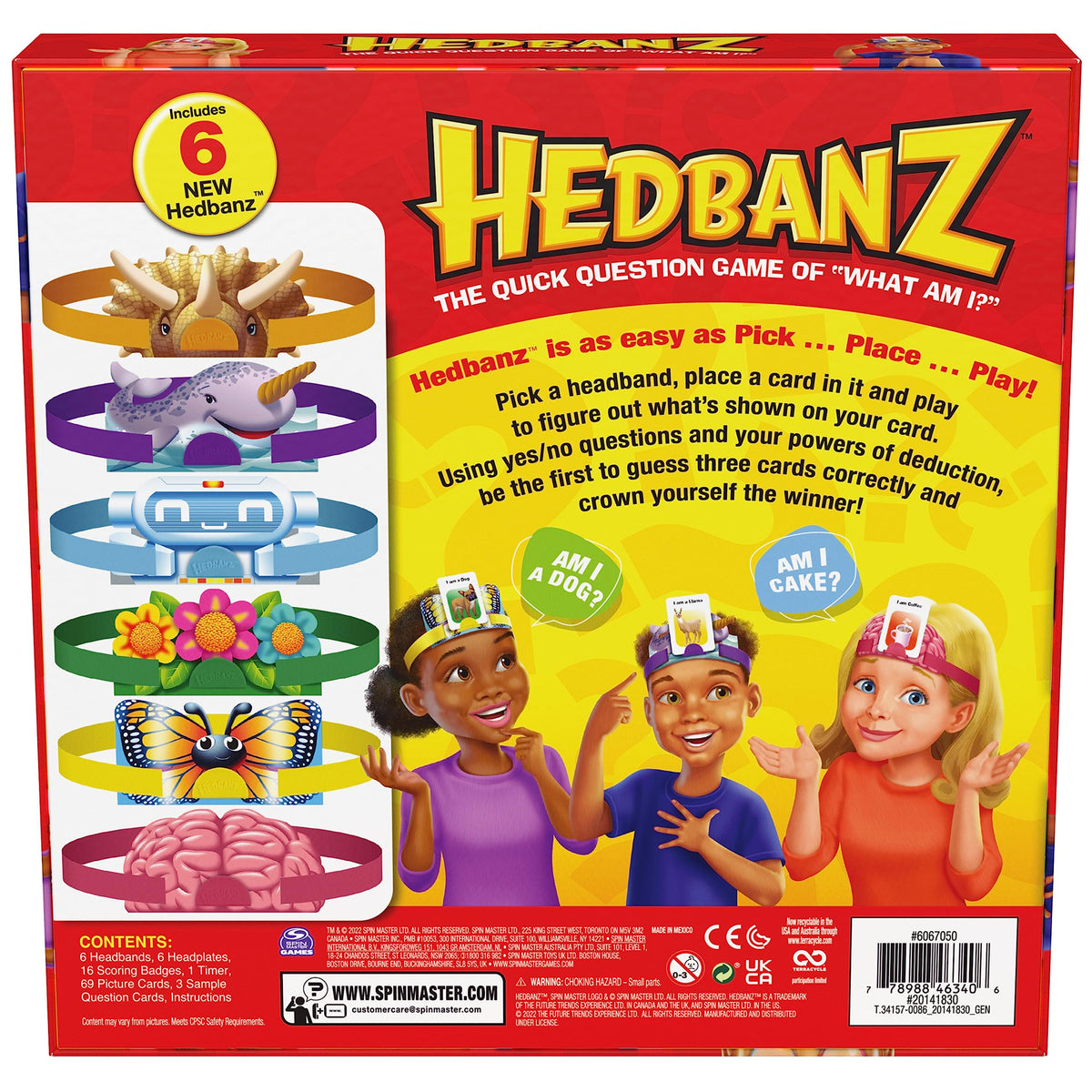 Spin Master Games Hedbanz Picture Guessing Game for Family Game Night | Hilarious Guessing Game of "What Am I?" with Easy-to-Read Picture Cards, Builds Deductive Reasoning, 2-6 Players, Ages 6+