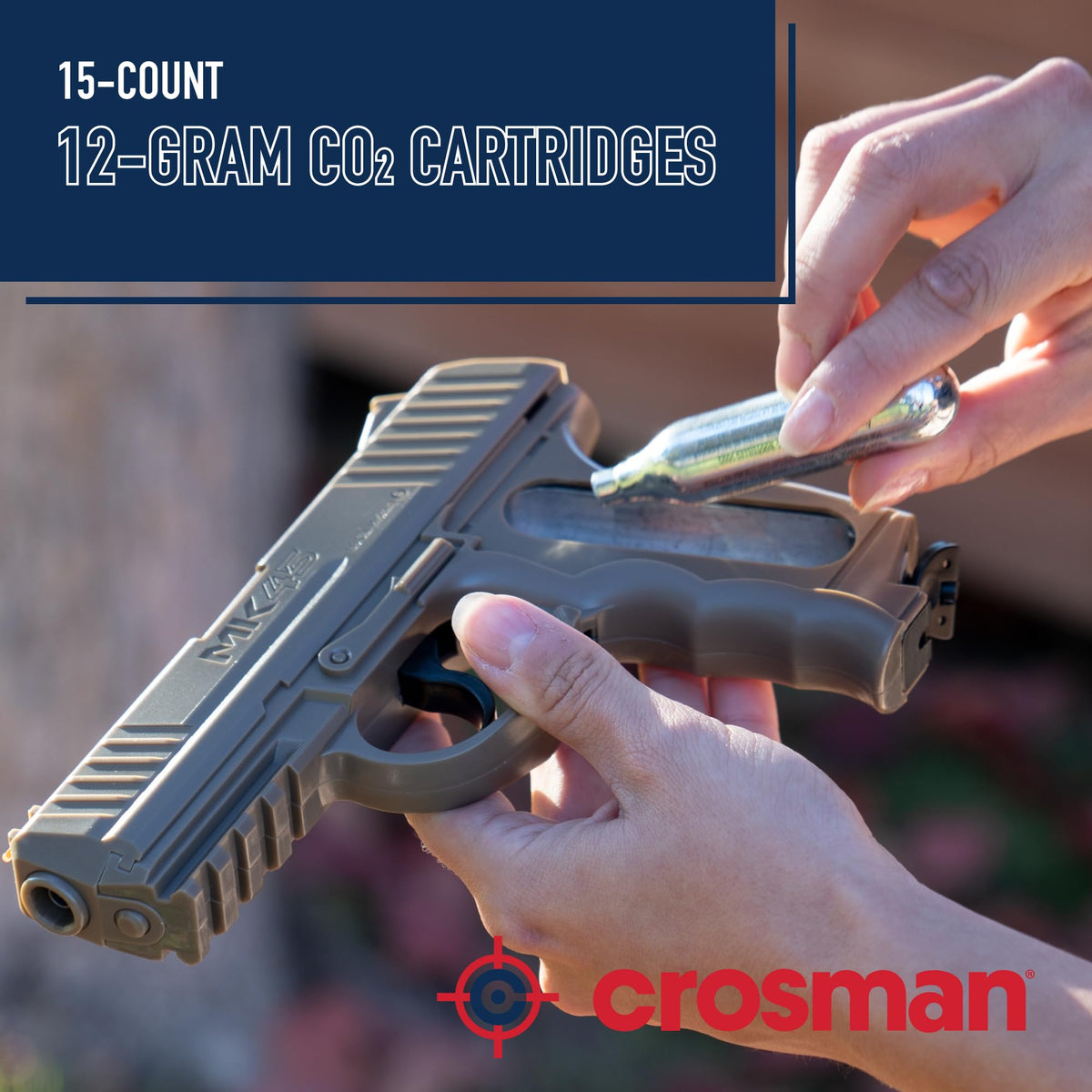 Crosman 15-Count CO2 Cartridges for Air Rifles and Air Pistols | Snug Neck Seal Prevents Gas Leaks - Strong Metal Walls Handle Heavy Use - Smooth Even Pressure For Every Shot