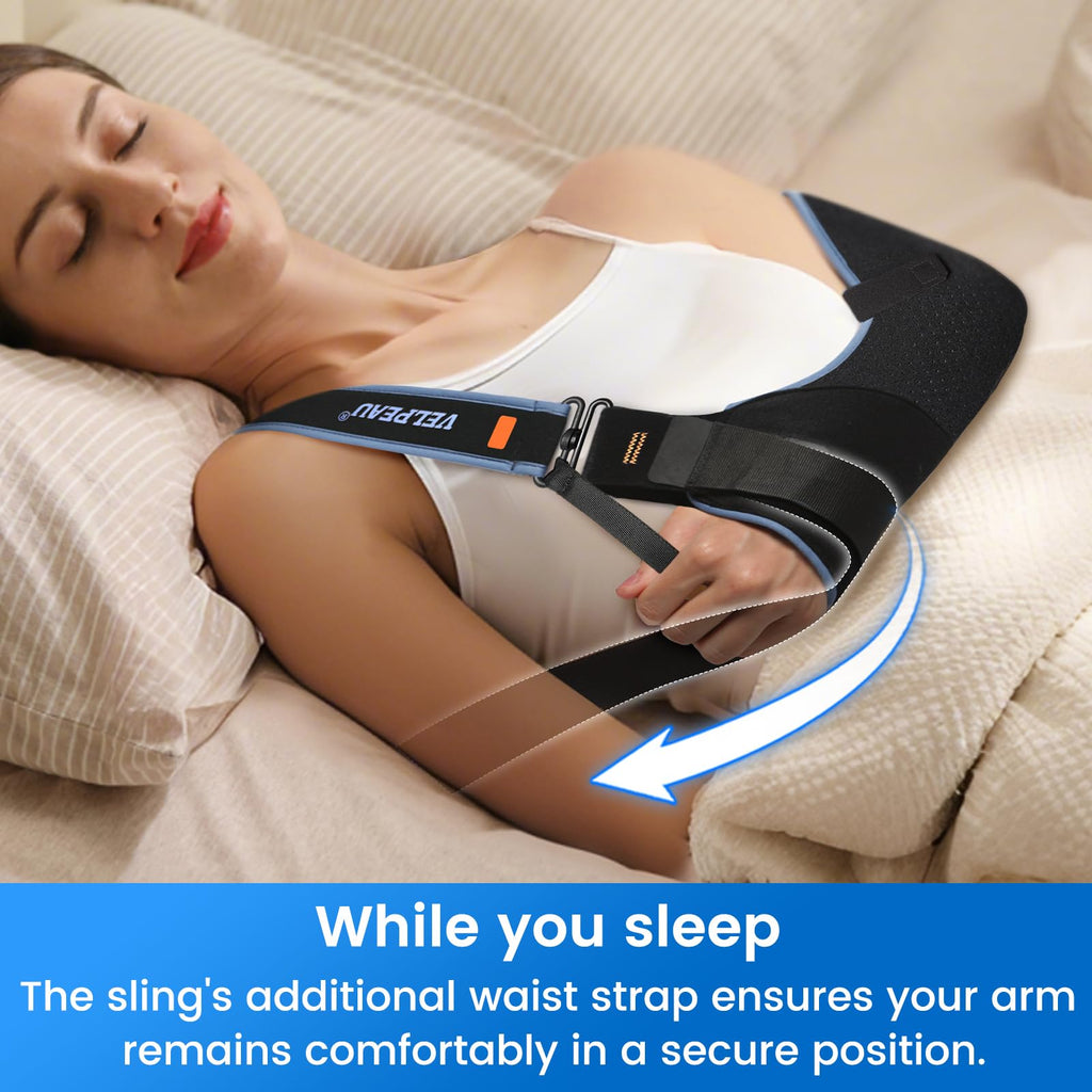 Velpeau Medical Arm Sling Shoulder Immobilizer for Women and Men, Black L