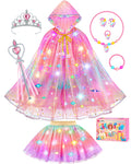 Princess Dress Up for Girls, Unicorn Light up Princess Cape Princess Dress | Costume Crown Gift for Girls 3 4 5 6 DOLNOW