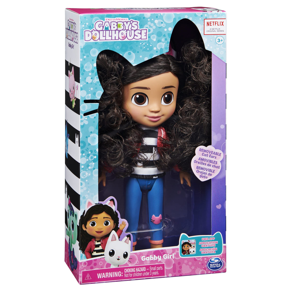 Gabby's Dollhouse 8-inch Gabby Girl Doll | 8-Inch Gabby Doll, Realistic Details, Removable Cat Ears, Soft & Curly Hair, Kids Toys for Girls & Boys Ages 3+