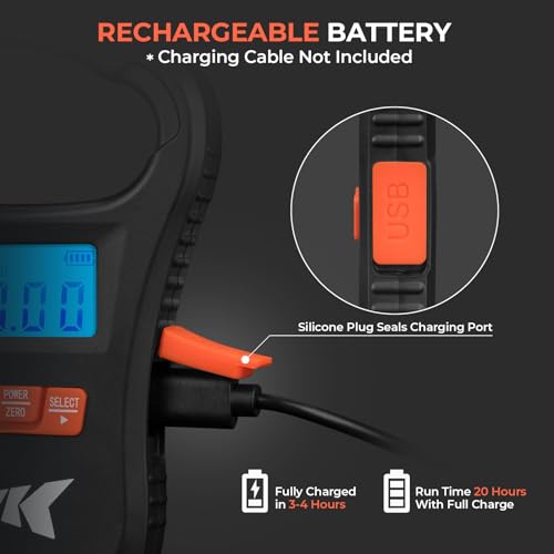 KastKing ToughTide USB Charging Fish Scale with Lip Gripper, Black Combo