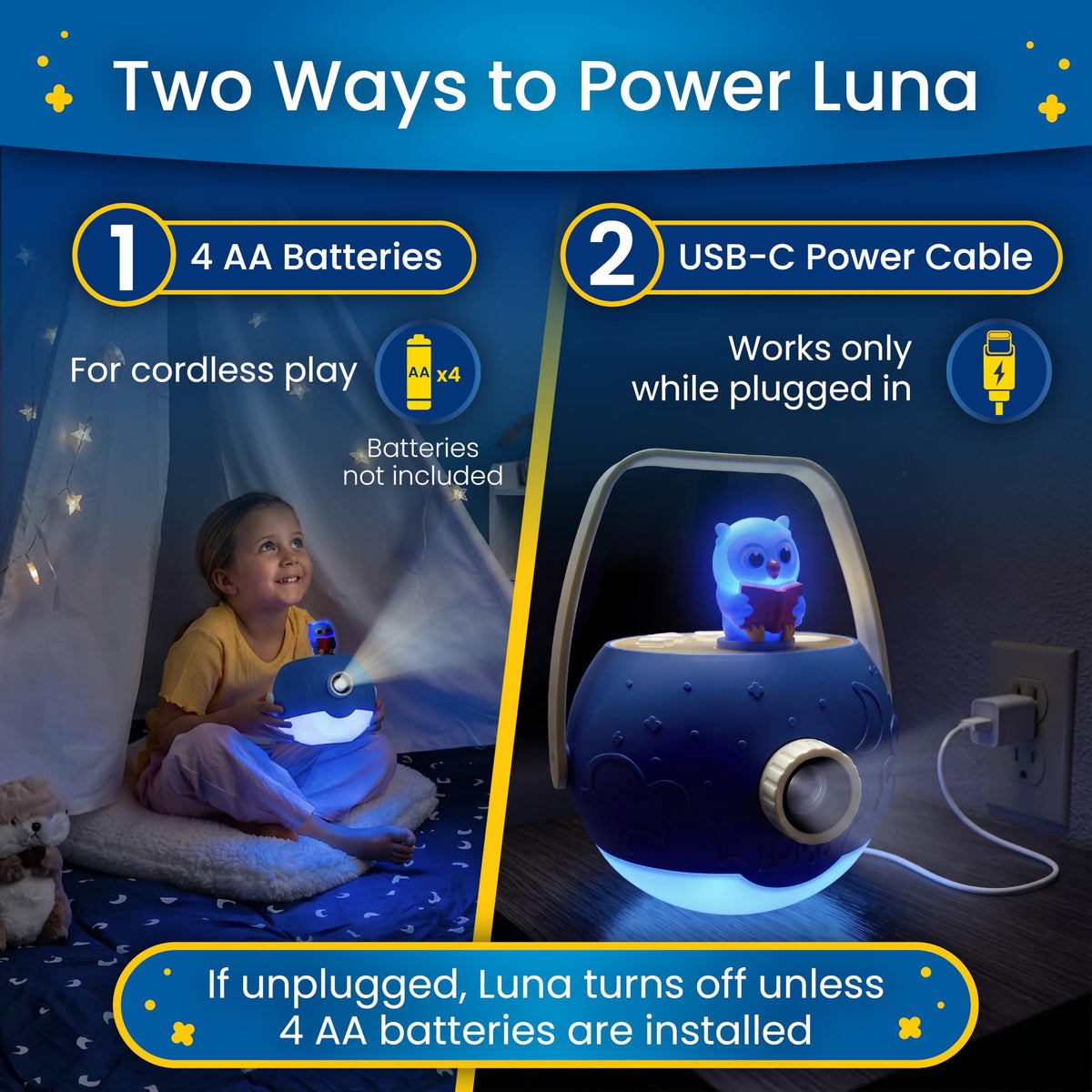 LUNA STORYTIME Kids Pink Book Projector - 5 Read Aloud Fairytale Stories, 5 Songs, Ages 3+