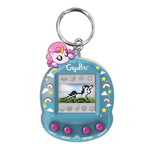 Giga Pets Interactive Digital Pet Toy, Boys & Girls, Unicorn, Ages 6+ | Virtual Pets for Boys and Girls Toy, 600+ Animations, App-Free Activities for Travel and Nostalgic 90s-Inspired Gifting