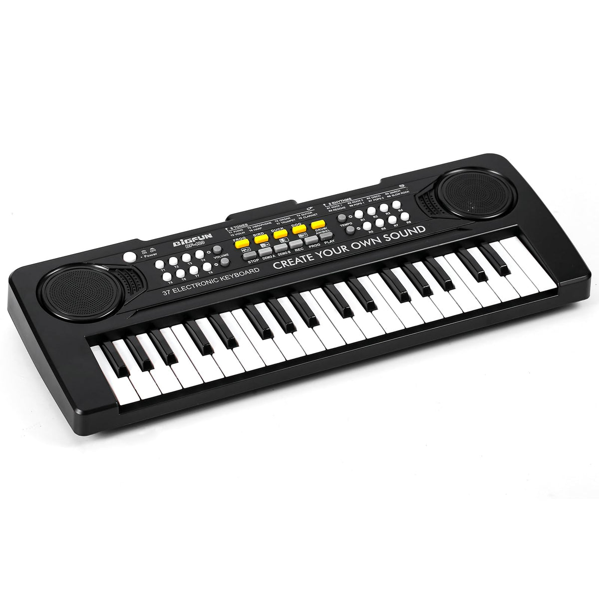 Raimy 37 Keys Electronic Keyboard Piano for Kids 3 4 5 6 7 8 9 Year Old | Early Learning Educational Portable Musical Instrument Toys, Birthday Gifts for Boys and Girls Beginner (Black)