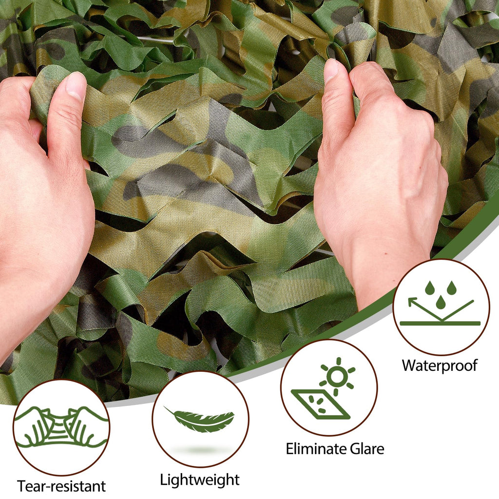 Yeacool Camo Netting Camouflage Netting 20x20 10x20 10x10 Bulk Roll Burlap Camo Tarp Sunshade Net for Hunting Blind Dinosaur Birthday Jungle MilitaryTheme Party Decoration Camping Shooting
