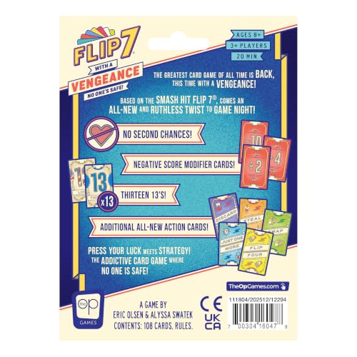 Flip 7: With a Vengeance Card Game, Same Addictive Press-Your-Luck Gameplay