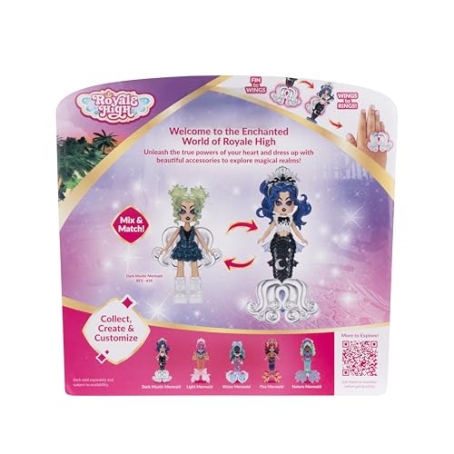 Royale High 3” Dark Mystic Mermaid Fashion Doll - 1 Figure with 9 Fashion Accessories - Virtual Item Code Included - Series 3 - Ages 5+