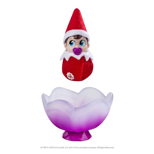 The Elf on the Shelf Frost Pips Mini Blooms Elf Baby Girl with Blue Eyes | Includes a Frost Pips Elf Baby Girl with blue eyes and Frost Flower Cradle.